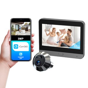 3MP140 ° Icam365 Peephole kapı kedi göz kamera hareket algılama 5000mAh Video kapı zili kamera ile LCD ekran kapı güvenliği iç<span class=keywords><strong>in</strong></span> - Product Image 1