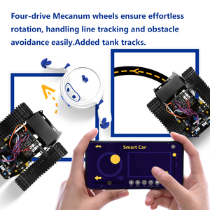 4WD Crawler Robot Car Kit Tank Track Drive Ultraschall-Hindernis vermeidung Intelligentes Fahrzeug zur Programmierung von STEM für Arduino - Product Image 2