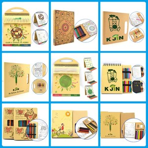 环保牛皮纸着色书带手柄彩色铅笔儿童绘画着色记事本 - Product Image 6