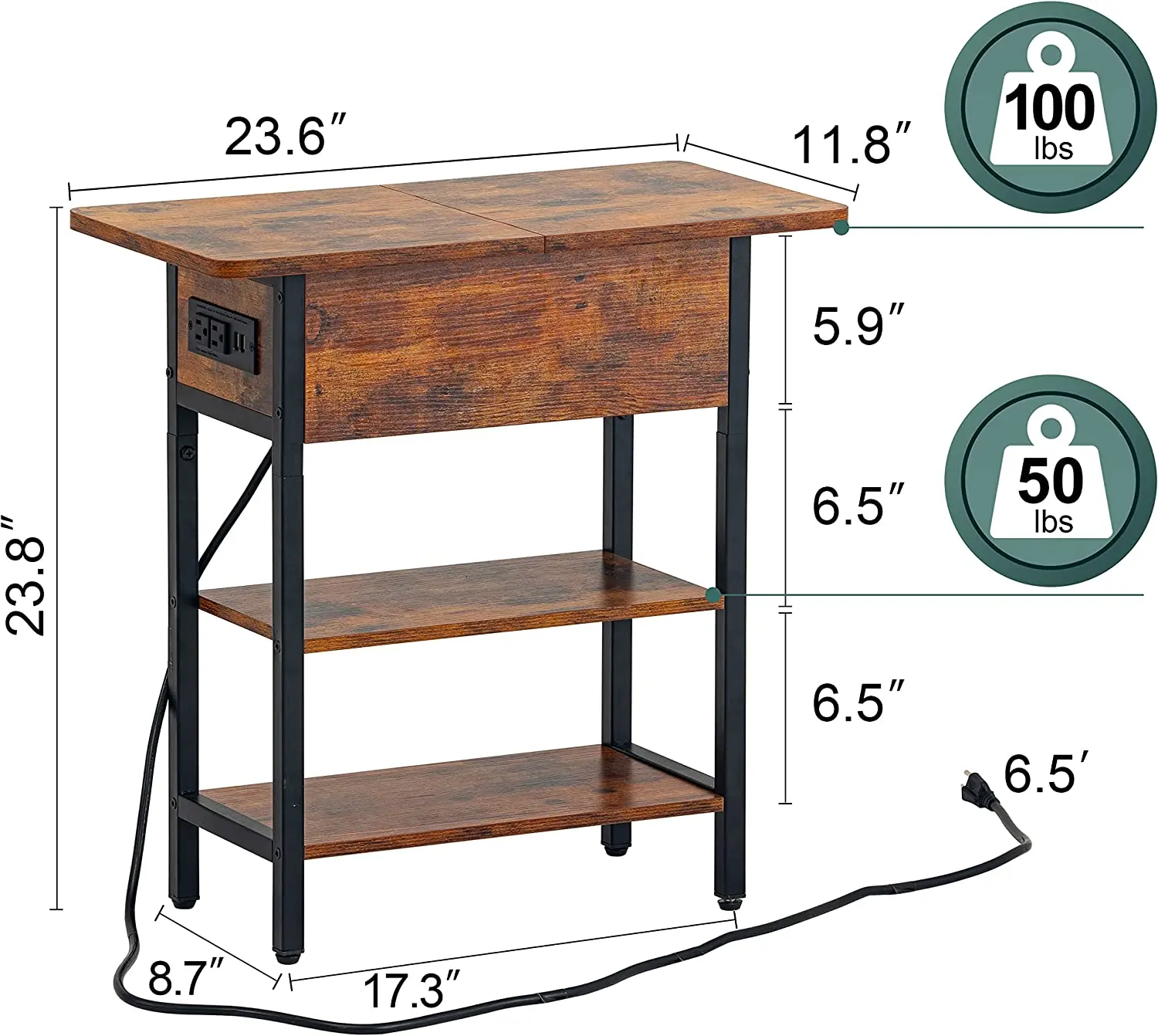 2023 Nieuwe Industriële Stijl Einde Tafel Thee Bureau Handig Voor Woonkamer En Keuken Woningmeubilair