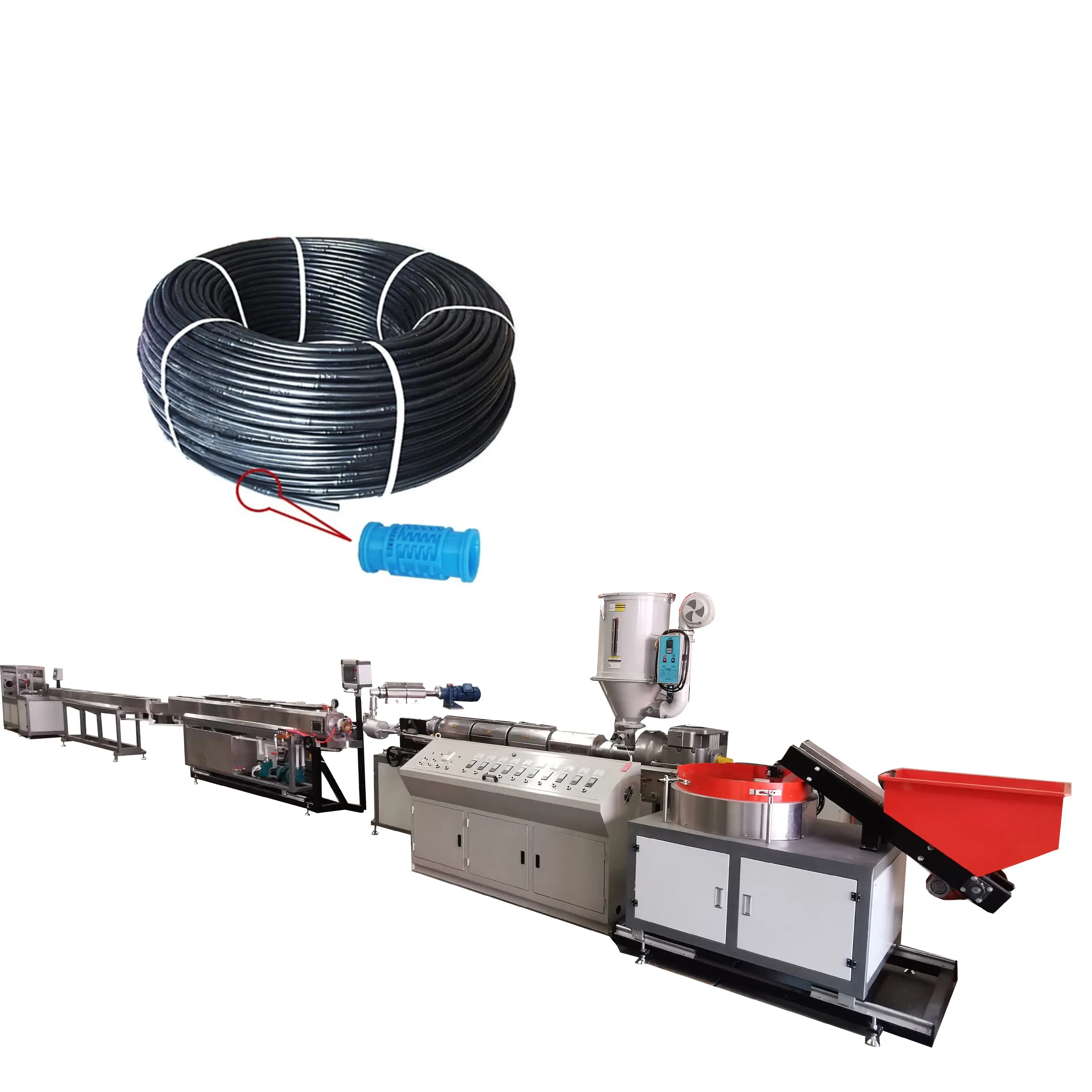 Sistema de cinta de riego por goteo plano, máquina de fabricación de tuberías de manguera de plástico para granja