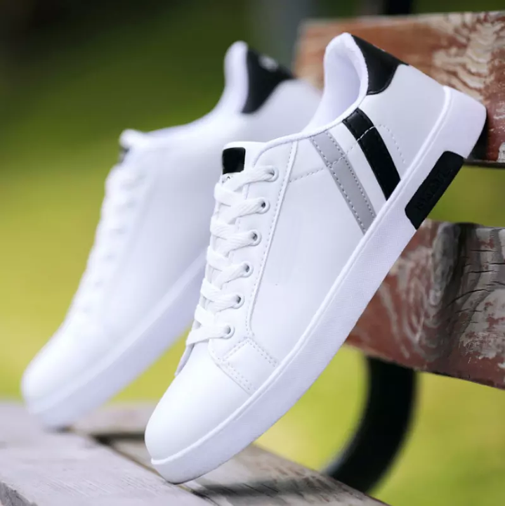 Adit Hot Selling Men Skateboard Flat Shoes Lace-up Comfortable White Shoes for Male Top Quality Casual Shoes EVA PU Rubber OEM L