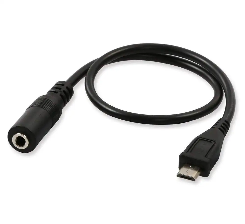 Micro USB Male to 3.5mm Jack Female Audio Cable Cord for Active Clip Mic Microphone Convert Adapter