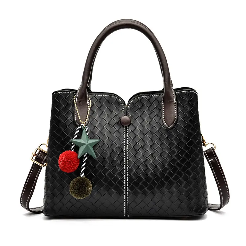 Bolsa feminina de tamanho grande, bolsa retrô com alça superior e modelo carteiro com alça de mão