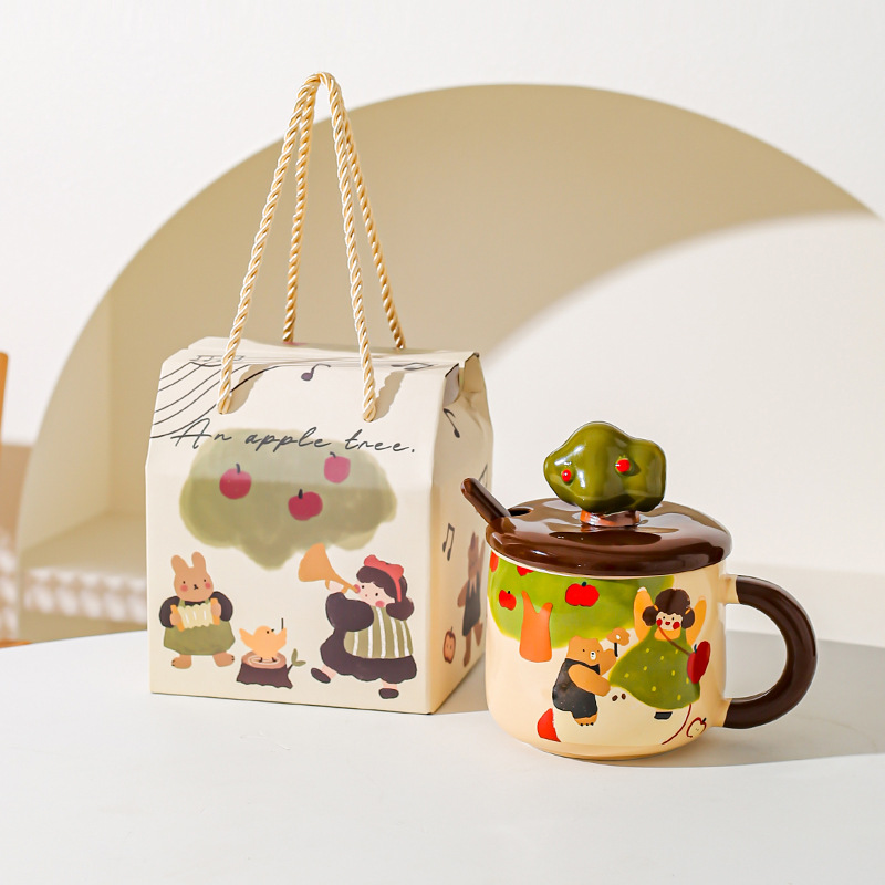 Apple tree-flower bear suitcase