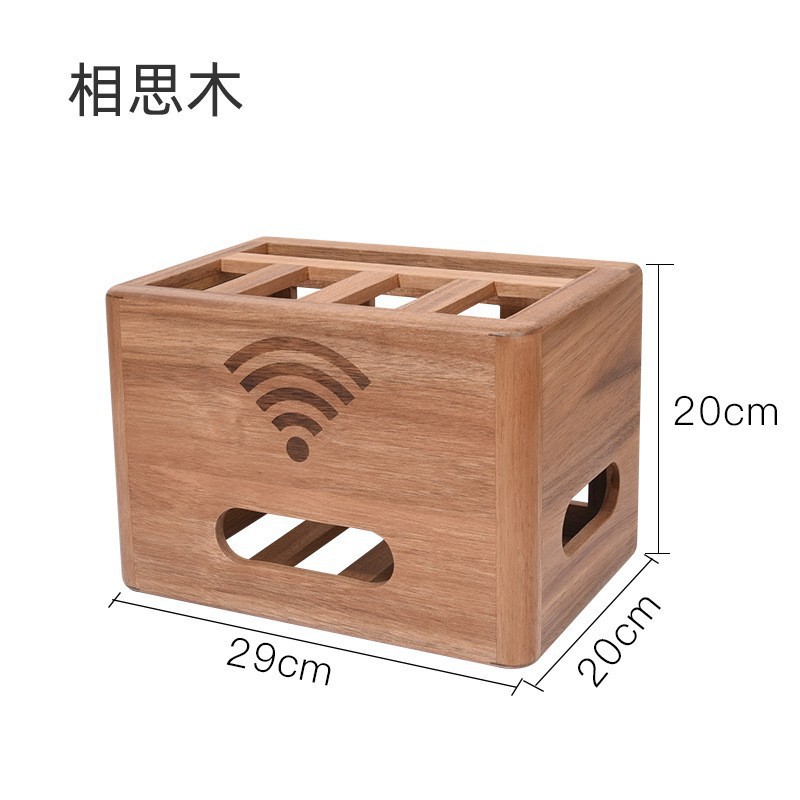Acacia wood router storage box