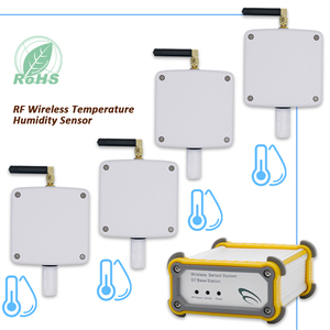 El sensor industrial de seguridad para el hogar transmite de forma inalámbrica a través de RF 4 juegos de entrada inalámbrica de temperatura y humedad - Product Image 1