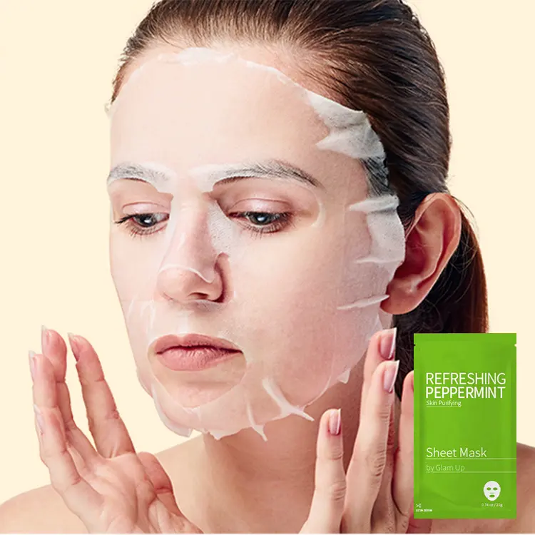 Masque facial personnalisé en gros de marque privée hydratant blanchissant éclaircissant avocat fruits masque facial en feuille de soin de la peau du visage