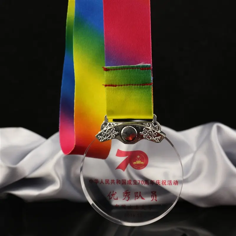 K9 medalhas de vidro de cristal, barata personalizada, medalhas de vidro de cristal para presente/prêmio de vidro de esporte, venda no atacado