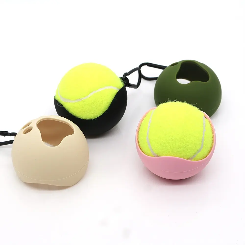 Individuelles Silikon-Haustier-Ball-Bedeckung Hundetraining Spielzeug Hund Laufen Tennisball Schutz Haustier Paw-Form-Ballhalter