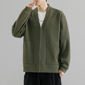 Yeni varış toptan artı boyutu <span class=keywords><strong>2XL</strong></span> 3XL 4XL 8XL hırka erkekler için fermuarlı ceket ordu yeşil