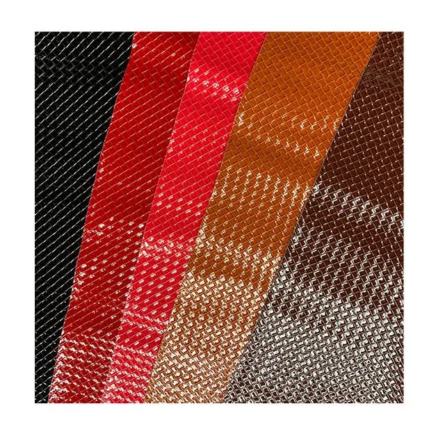 Color de fábrica personalizado Efecto de textura de tejido Cuero artificial tridimensional para bolso o decoración de cuero de mujer