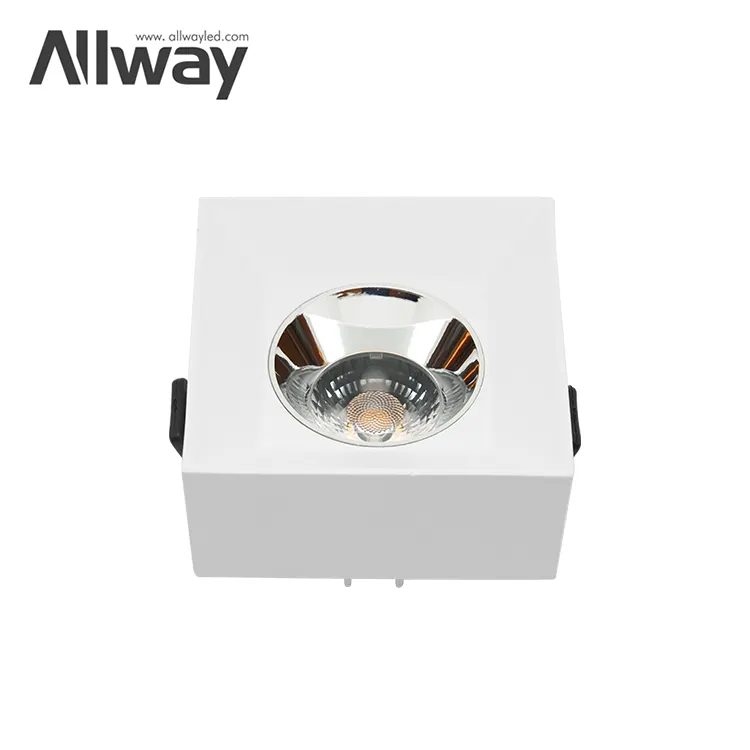 オールウェイ3年保証ミニサイズアンチグレア屋内アルミニウム7w12wラウンドスクエアLEDスポットライトハウジング