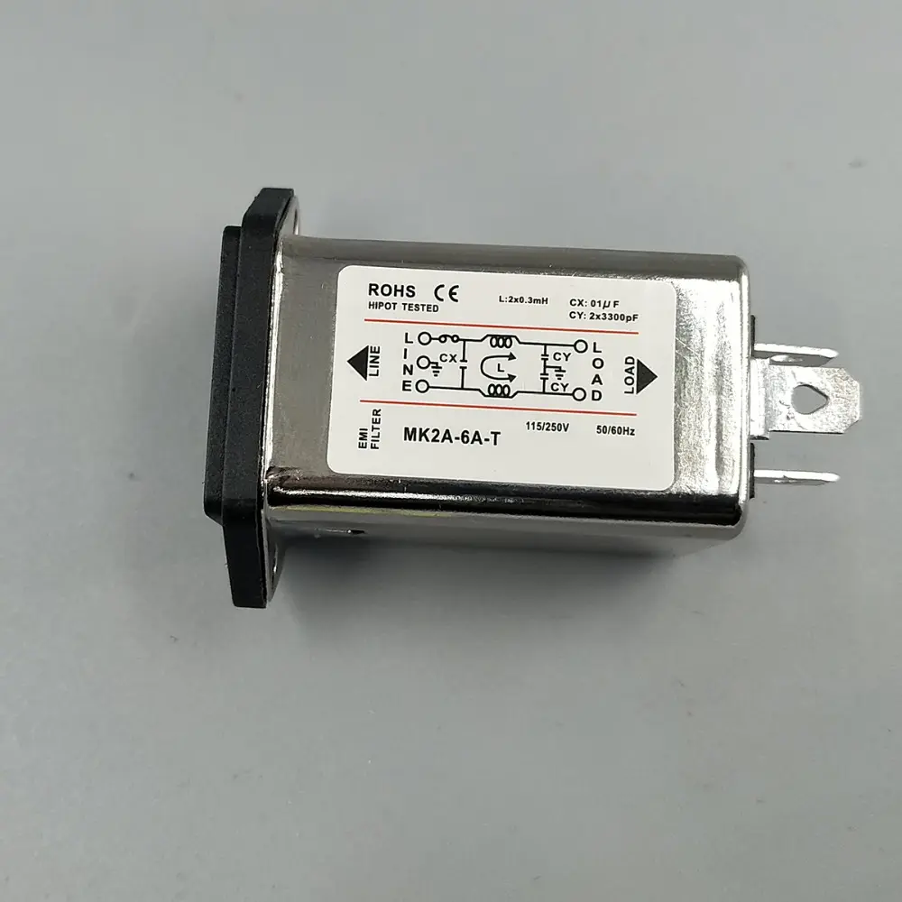 Soket Daya AC Modul Inlet IEC dengan Filter EMI Sekring 6A/10A 115V/250V 50HZ/60HZ