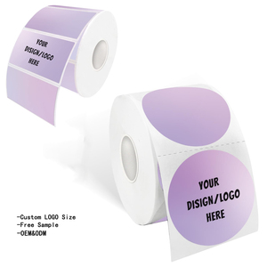 Pegatinas térmicas directas de Color circular de 25mm y 1 pulgada al por mayor, etiquetas de envío para códigos de barras, etiqueta de nombre, diseño de logotipo DIY, código QR - Product Image 2