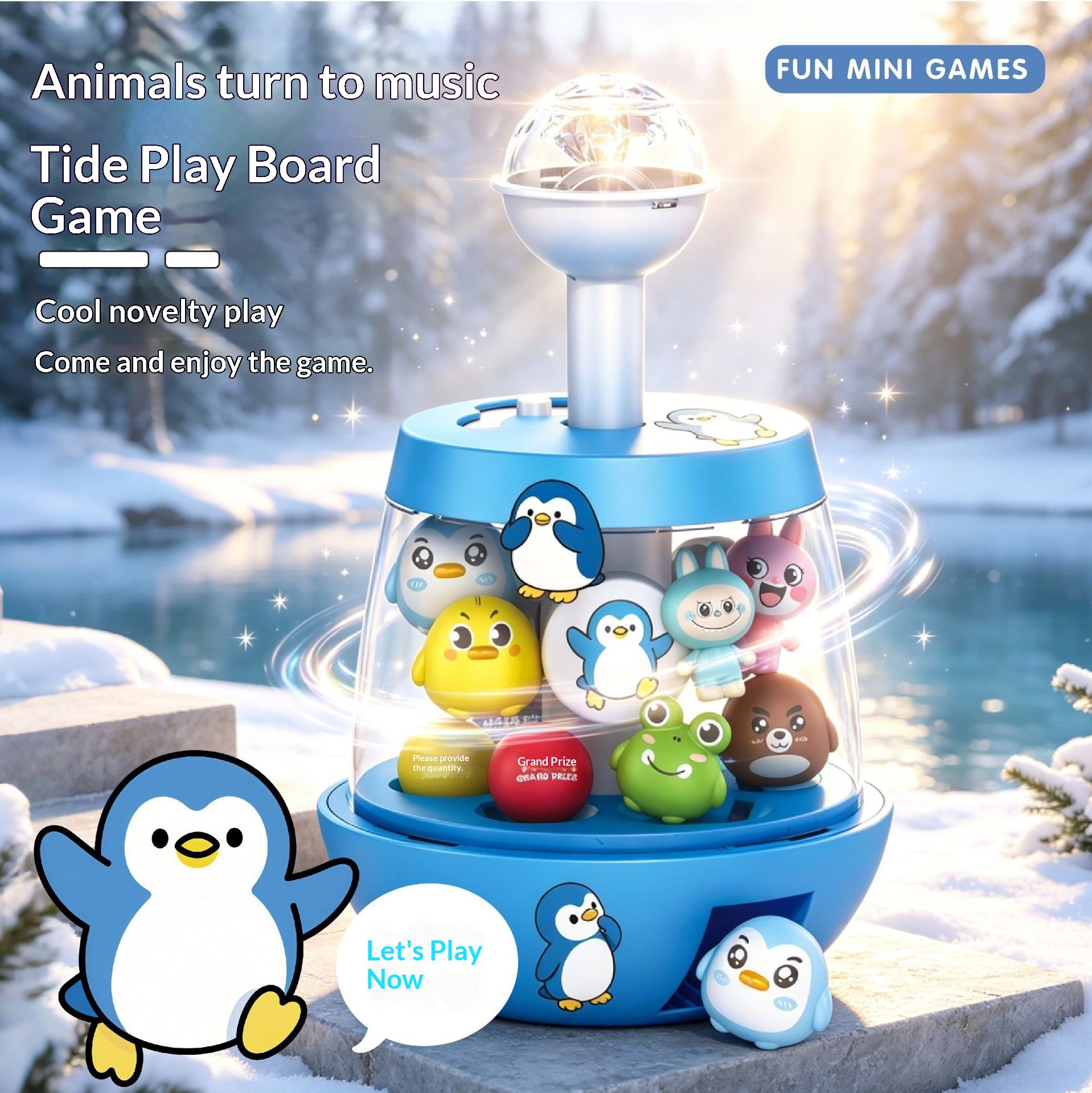 Scatola Colorata Cinese - Gioco da Tavolo Premi e Gira Pinguino Felice