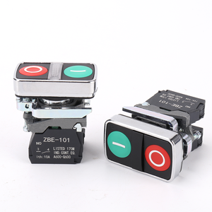 XB4 işıklı çift kafa basmalı düğme anahtarı kırmızı-yeşil açık kapalı metal basmalı düğme anahtarı es Pilot ışık ile - Product Image 1