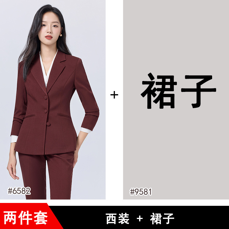Burgundy suit skirt