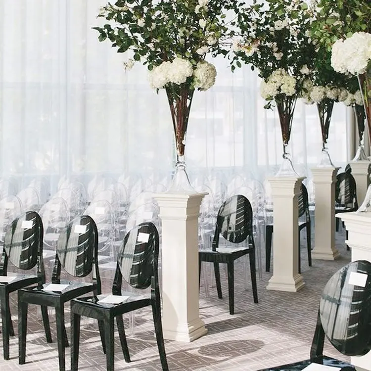 Sala De Estar Cadeiras De Eventos De Casamento Chiavari Acrílico Evento Chiavari Cadeira Custom Made Empilhamento Preto Ghost Chair