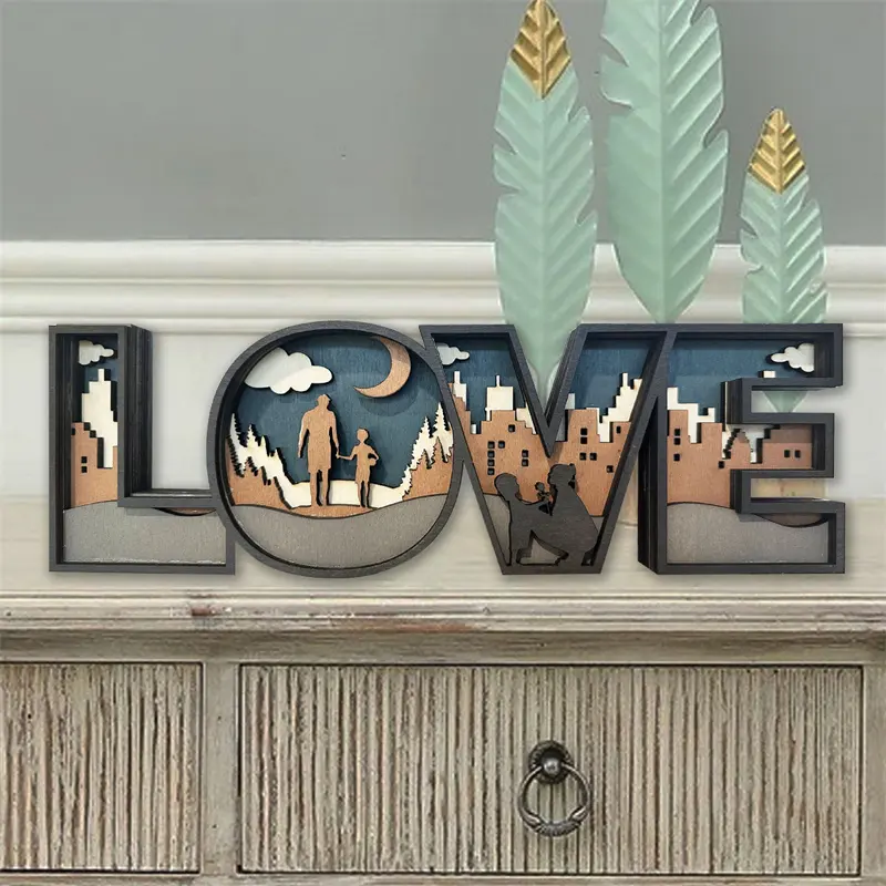 2024 new home decor items for living room home decor wall art 3D LOVE fancy decorations for home
