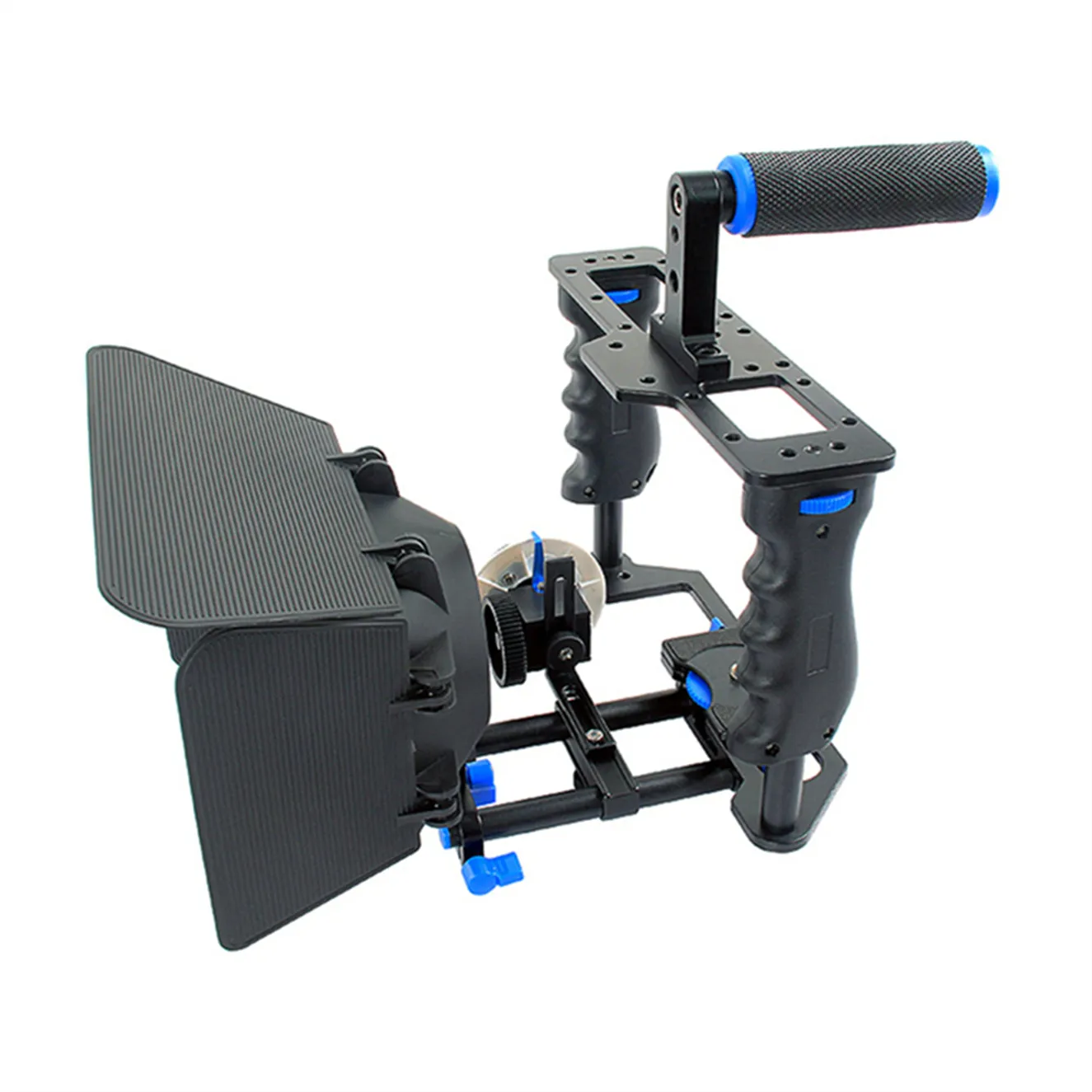 Kit di montaggio a spalla con gabbia di rig portatile di alta qualità per canon 5D (include scatola opaca/follow focus/rig/gabbia per fotocamera)