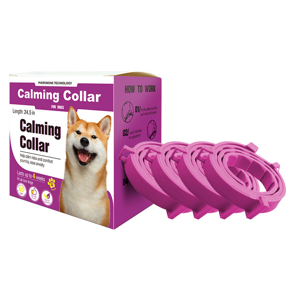 Pink calming collars, 4-pack, 63.5cm for dogs