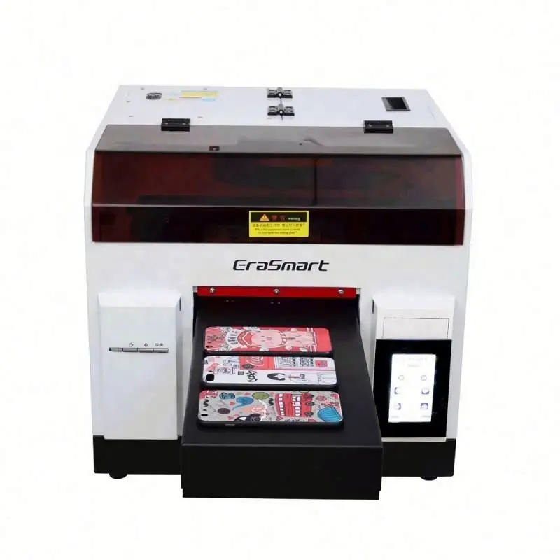 EraSmart เครื่องพิมพ์แบบ Flatbed UV ราคามินิขนาด A4เครื่องพิมพ์ UV สำหรับกรณีโทรศัพท์