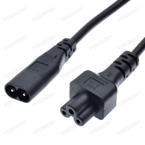 C8 C5 güç kablosu, IEC320 C8 C5 uzatma kablosu, 1FT şekil 8 C8 erkek erik çiçeği C5 dişi adaptör, 250V 2.5A, 30cm - Product Image 2