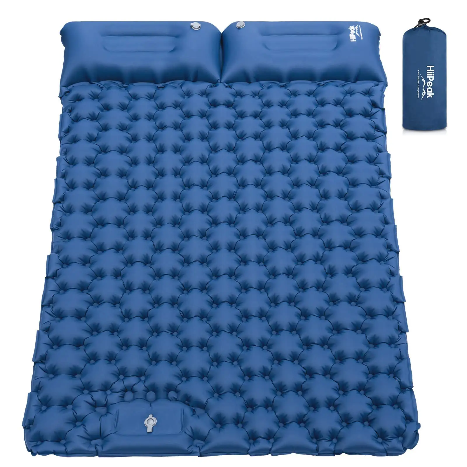 Apoio de dormir inflável para acampamento, apoio duplo para dormir, esteira ultraleve de acampamento, com travesseiro