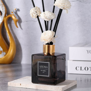 Toptan lüks şeffaf kokulu kamış yağı parfüm cam difüzör şişeleri 100ml 300ml özelleştirilmiş hediye kutusu - Product Image 4