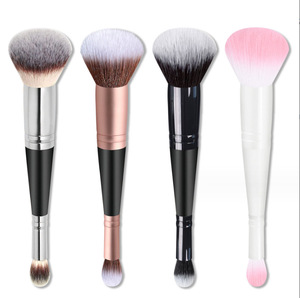 HMU 4 in 1 makyaj fırçası çift tarzı alüminyum yüksük tek parça iki kafa kıl kozmetik fırça için vakıf kapatıcı - Product Image 4