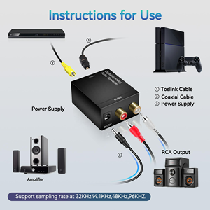SY RCA Digital a analógico óptico Toslink Adaptador convertidor de Audio Coaxial con Cable óptico 5,1 decodificador Audio Mp3 decodificador Coche - Product Image 5