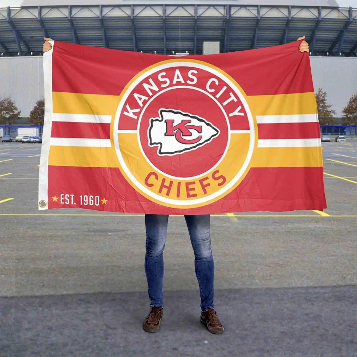 NFL kc capi città Kansas bandiera 3x5 ft 100% poliestere utilizzato nelle bandiere personalizzate dei capi Kansas City kc Super Bowl