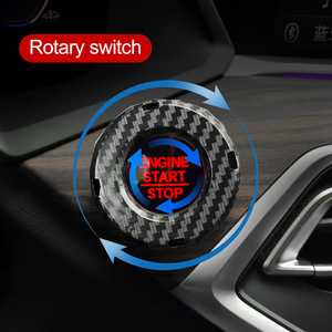 Spin One Click Ring motore Anti-graffio chiave accensione moto coperchio in fibra di carbonio rotativo Push Start pulsante di arresto - Product Image 4