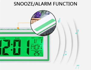 Voice <strong>Control</strong> Backlight Portable <strong>Digital</strong> Alarm Clock for Travel with Snooze, Calendar, <strong>Timer</strong> and <strong>Temperature</strong> - Product Image 5