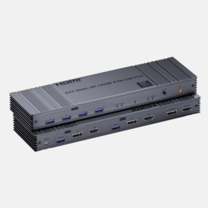 SYONG 2025 nuevo Kit de interruptor KVM para HDMI DisplayPort 8K60Hz USB 3,0 Hub USB para 2 uds Monitor Dual 2025 para interruptor KVM HDMI