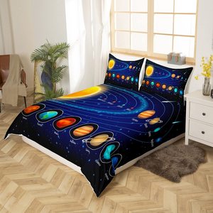 幼児宇宙用ソーラーシステム羽毛布団カバーセット銀河寝具セット宇宙惑星掛け布団カバー天文学キルトカバー - Product Image 3