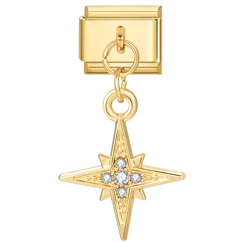 YWXH-85-Gold bottom pendant-four pointed star