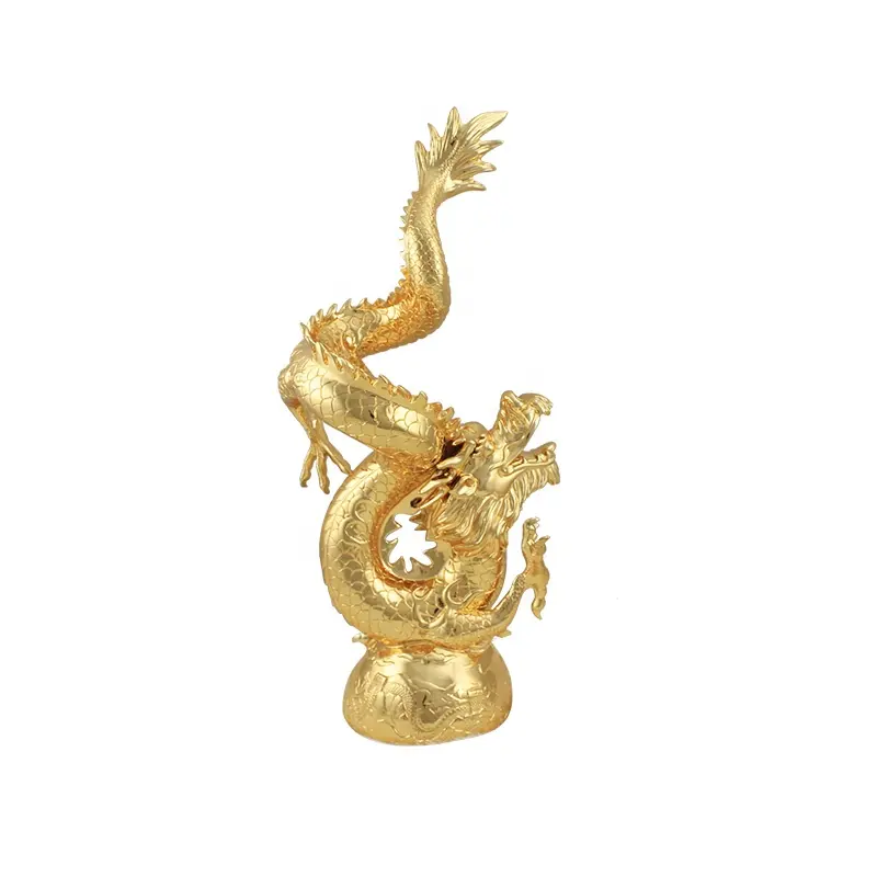 resin dragon statue Chinese antique dragon sculpture feng shui decoration