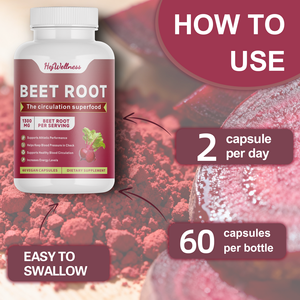 Capsules en poudre d'extrait de betterave biologique à base de plantes <span class=keywords><strong>Capsule</strong></span> de betterave pour le soutien de l'endurance énergétique Supplément pour la pression artérielle - Product Image 5