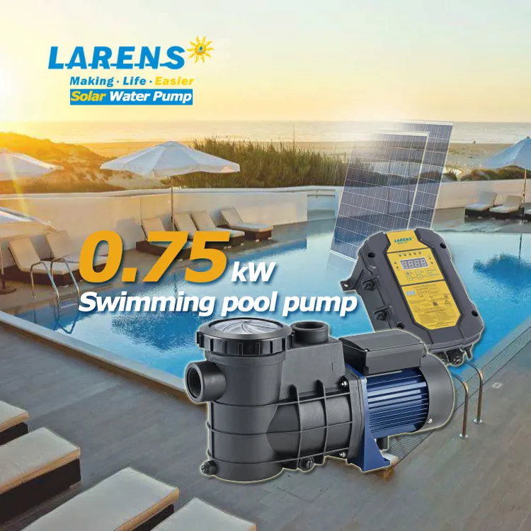 Système de pompe à eau solaire pour piscine DC 0,75 kW pour piscine et aquarium