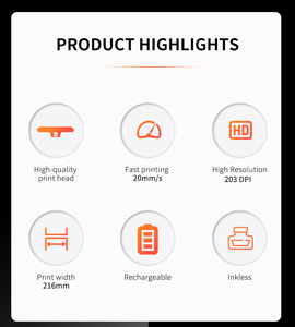 Máy in nhiệt mini A4 di động 208mm không dây, hỗ trợ giấy khổ 8,5 x 11 inch (US Letter), có Android, dùng cho văn phòng và gia đình - Product Image 6