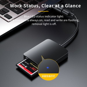 3.0 USB tipo C 4 in 1 lettore di schede 5Gbps OTG lettore di Smart Card di memoria nero - Product Image 5