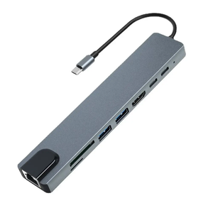 X824多功能8 in1 Usb 3.1 C型集线器多功能适配器，适用于Macbook Pro笔记本电脑扩展坞电脑配件 - Product Image 1