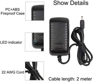 2pin Wall Plug-in Adapt 2A Adapter 9V 24V US Transformer <strong>Dc</strong> <strong>Power</strong> Supply Switching <strong>Input</strong> 100-240V <strong>Output</strong> 12 Volt 2 Amp 12V <strong>Ac</strong> - Product Image 3