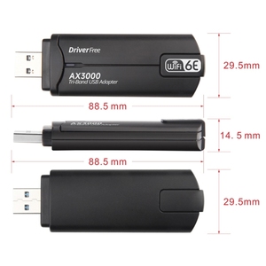 WD-AX3000 สําหรับเดสก์ท็อปพีซีตัวรับ WiFi USB 3.0 WiFi6 ไดร์เวอร์ฟรีการ์ดเครือข่ายไร้สาย - Product Image 6
