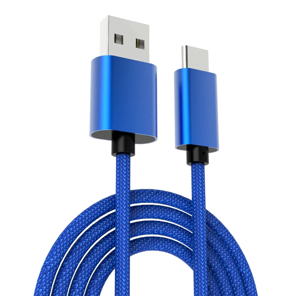 Cavo di Nylon blu del caricatore di tipo C di USB al cavo intrecciato USB 2.0 compatibile con la galassia S10 S9 S8 S20 di Samsung più A51 A11