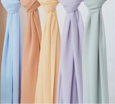 Spring And Summer New Chiffon Fabric Is Suitable For Turban Plain Scarf Muslim Women Shawl