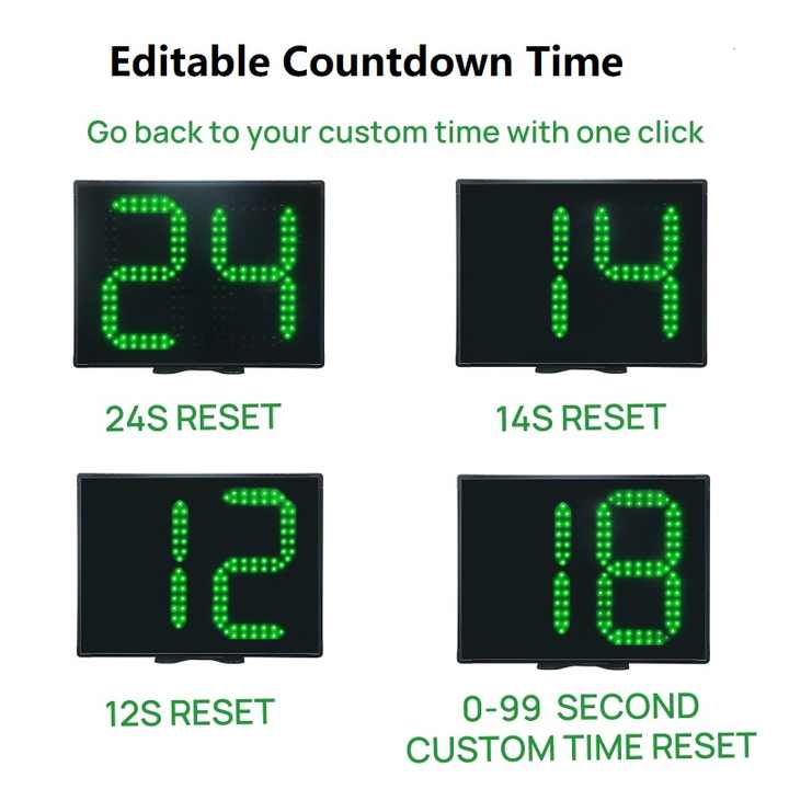 8" High Character 2 Digits LED Countdown Count up Timer 24 Seconds Shot Clock for Basketball Indoor Stadium Use