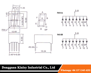 Low preis Super rot 5611 0.56 zoll 10 pin 1 digit 7 segment led-anzeige gemeinsame kathode - Product Image 3